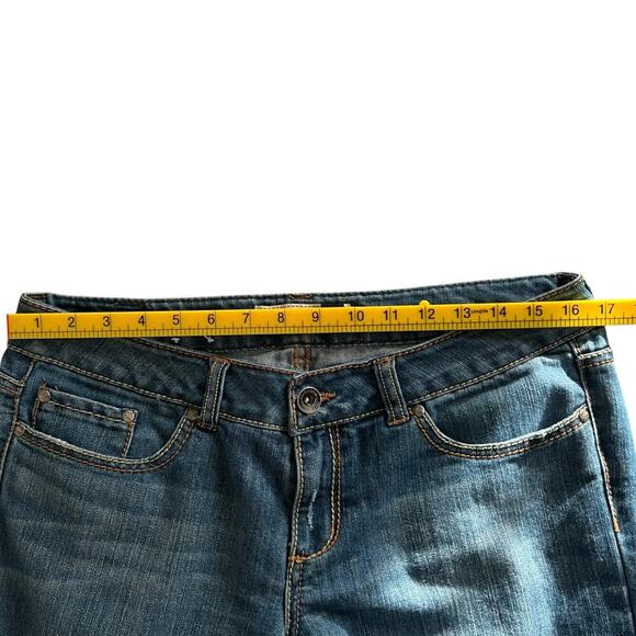 Anchore Blue Y2K Low Rise Flared Medium Wash Jeans Size 11 Short - Picture 6 of 9